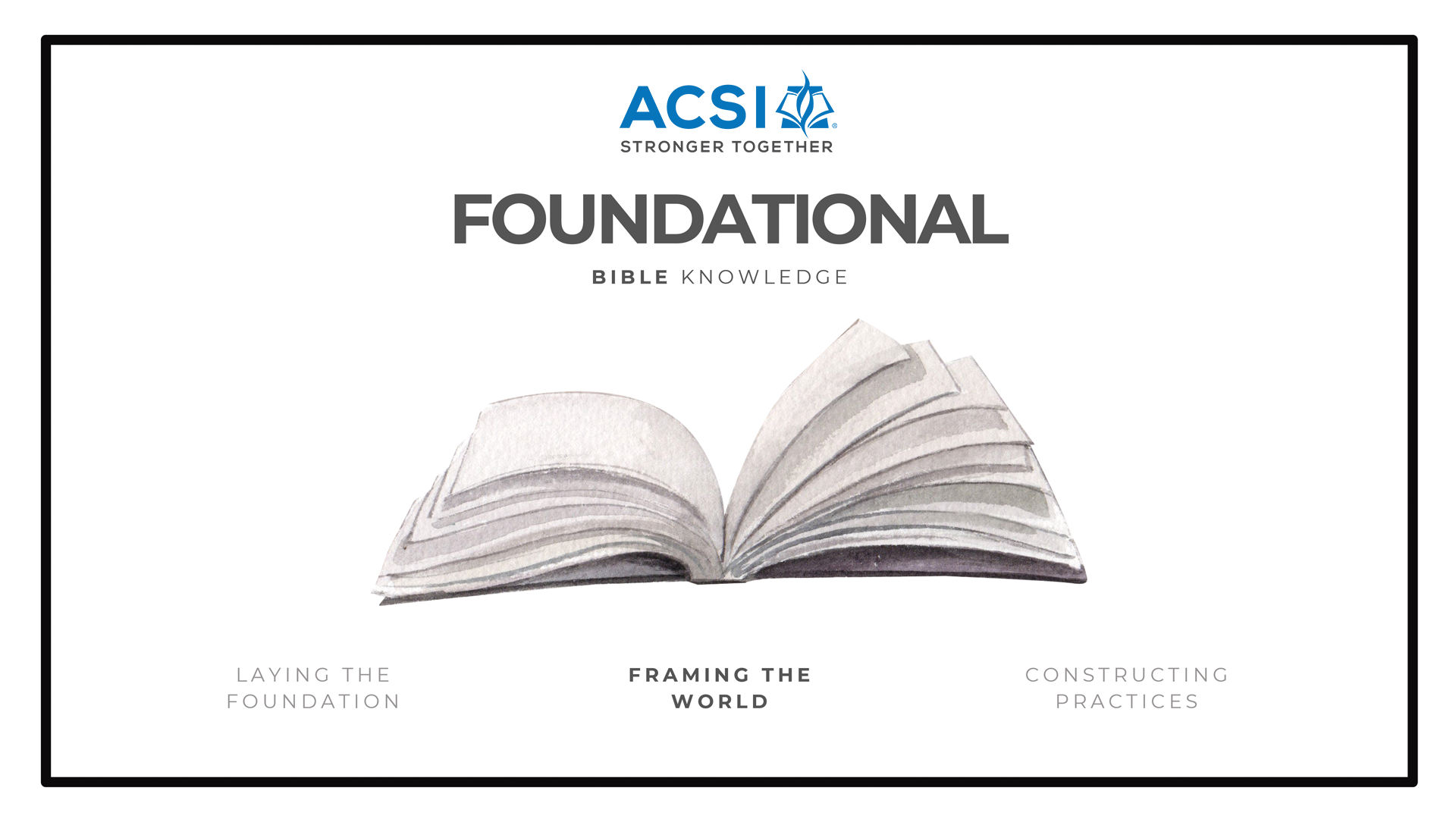 Foundational Bible Knowledge Course 2: Framing the World 